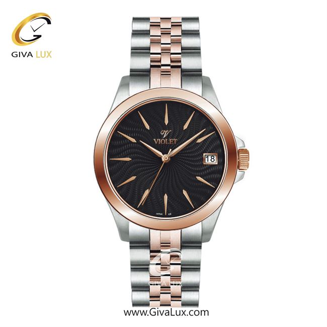 ساعت مچی اورجینال زنانه ویولت VIOLET رزگلد-نقره ای | رزگلد-نقره ای| مشکی| کد رفرنس 0592/2 سایز متوسط 